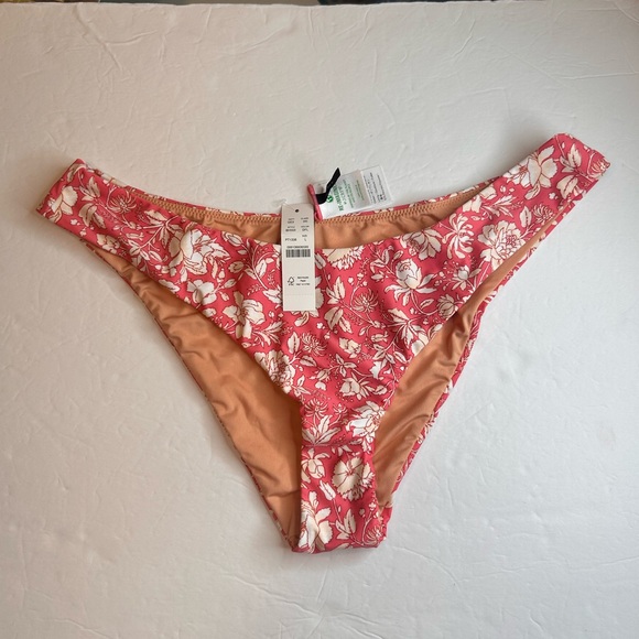 J. Crew Other - NWT J.Crew Bikini Bottom Women Medium Pink Curved Waist Floral Cheeky Size L